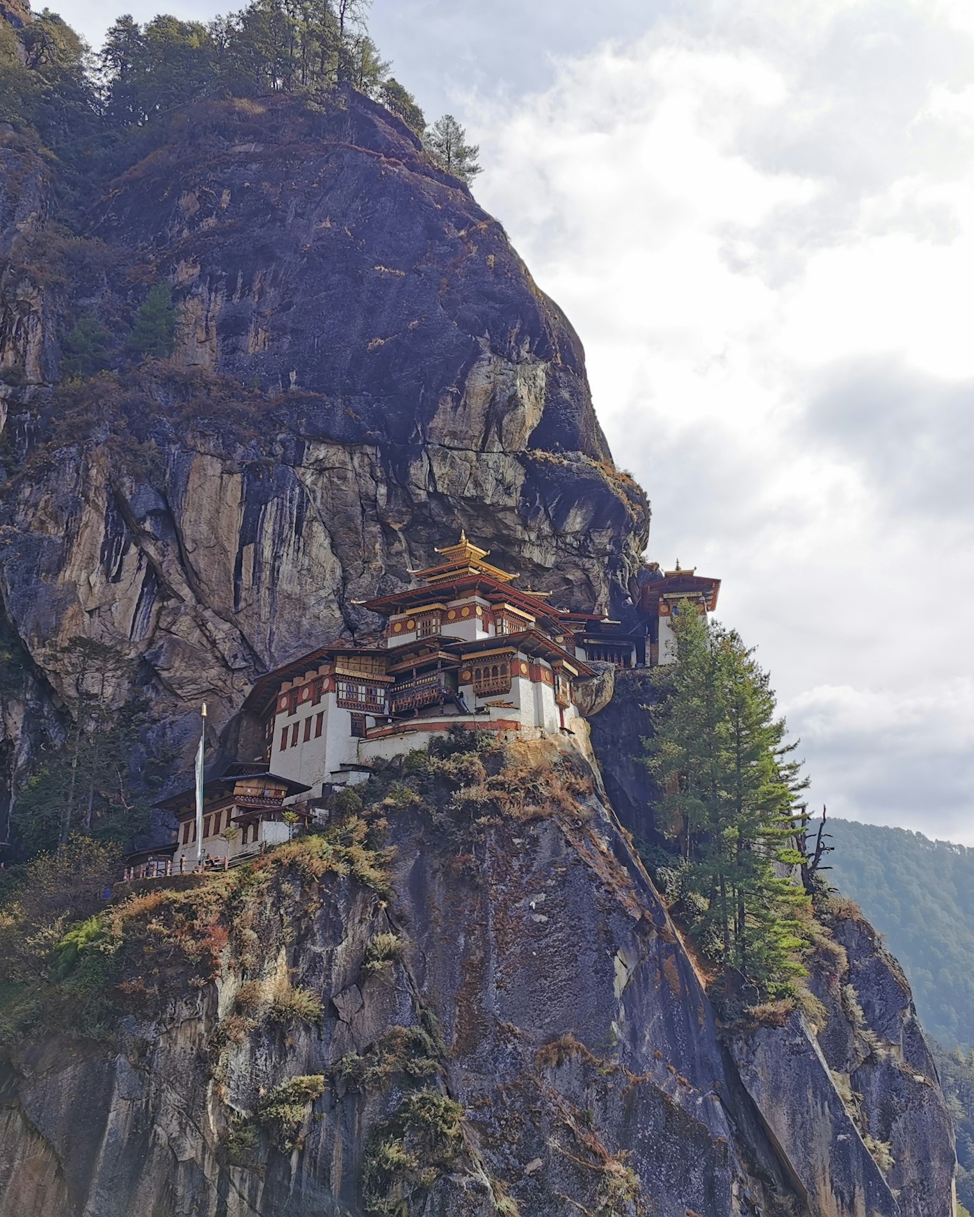 Paro Taktsang, the Tiger's Nest monastery, on a cliff above the Paro valley, Bhutan